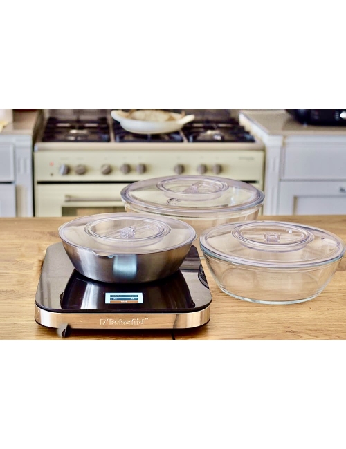 DBakerAid Smart Hub with Multi-Use Bowls: 2.5L, 4.5L Borosilicate and 1.65L Stainless Steel with Lids