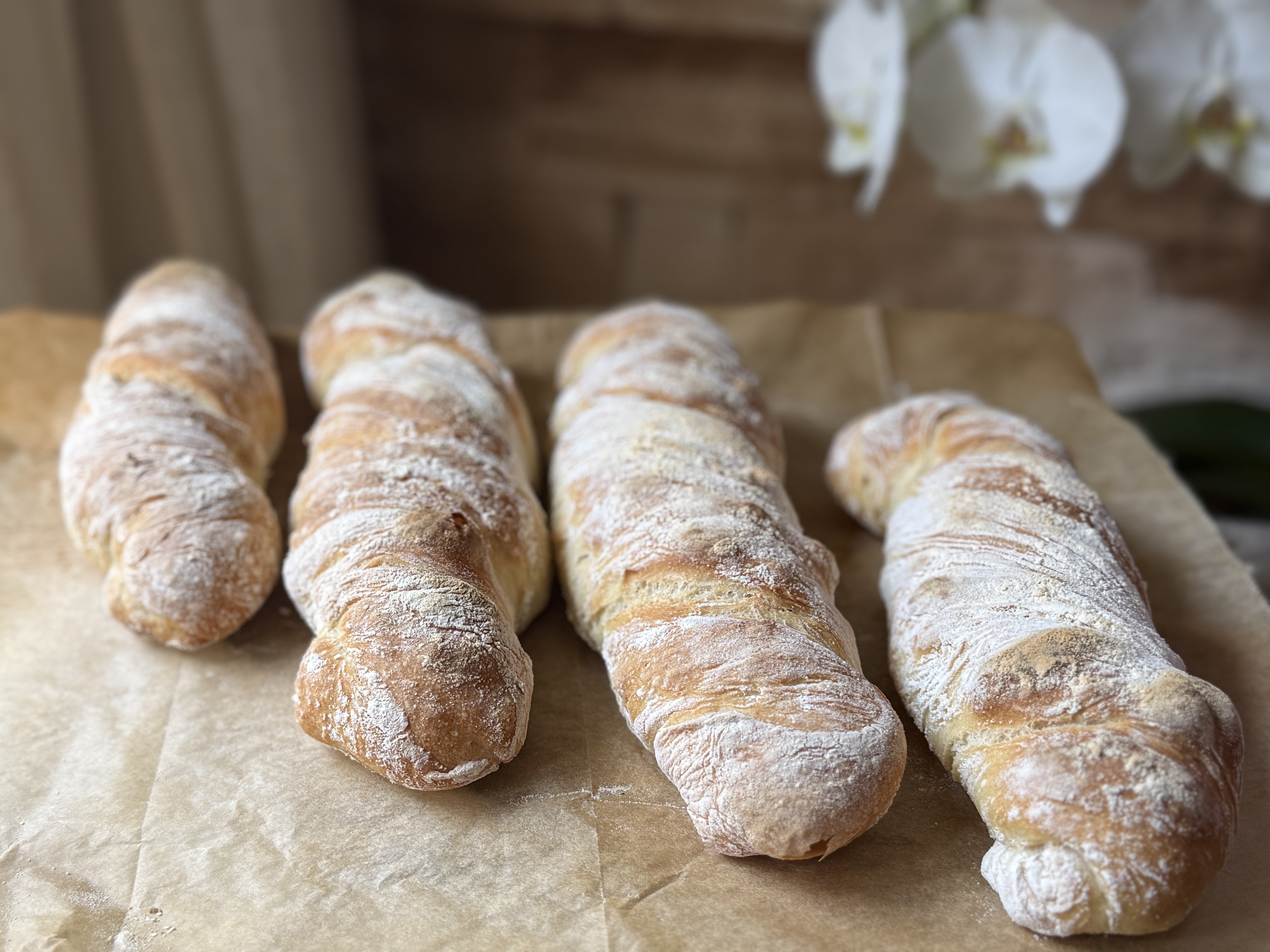 Rustic Ciabatta Bread with Olives